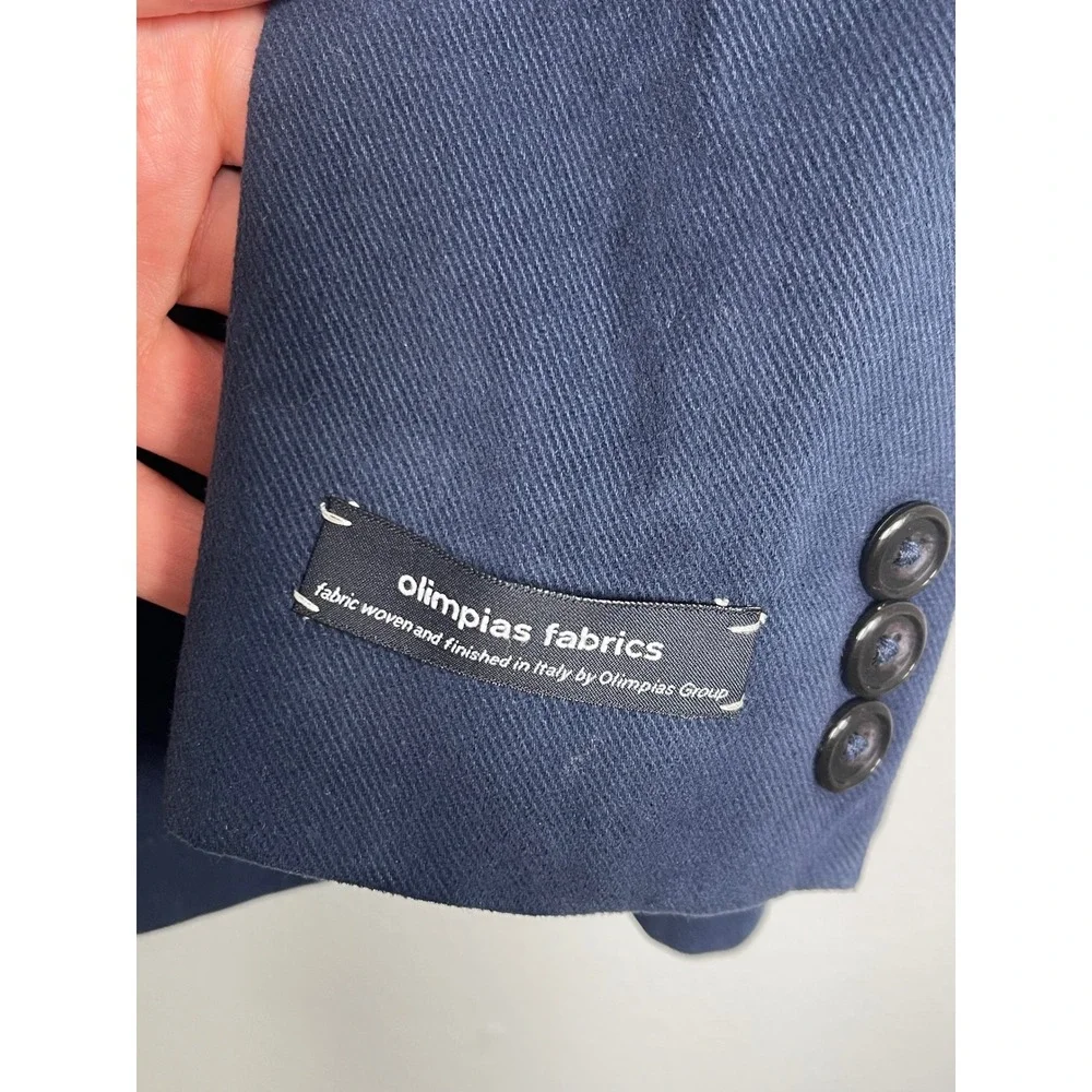 J.CREW Relaxed-fit Suit Jacket Garment-dyed Italian Cotton Twill 42R Navy Blue